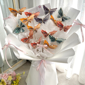 Feathery Butterfly cash flower bouquet 